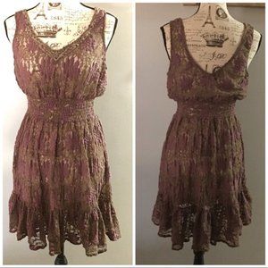 Free People purple/brown lace stretch dress